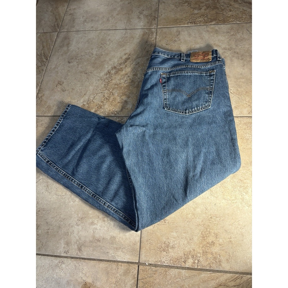 Levi's 505 Jeans Mens 44x32 Regular Fit Blue Straight Leg Waterless Denim